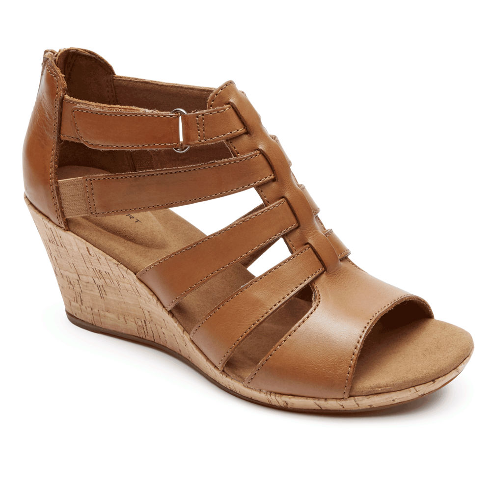 Rockport Womens Sandals Brown - Briah Gladiator - UK 504-GZDXBT